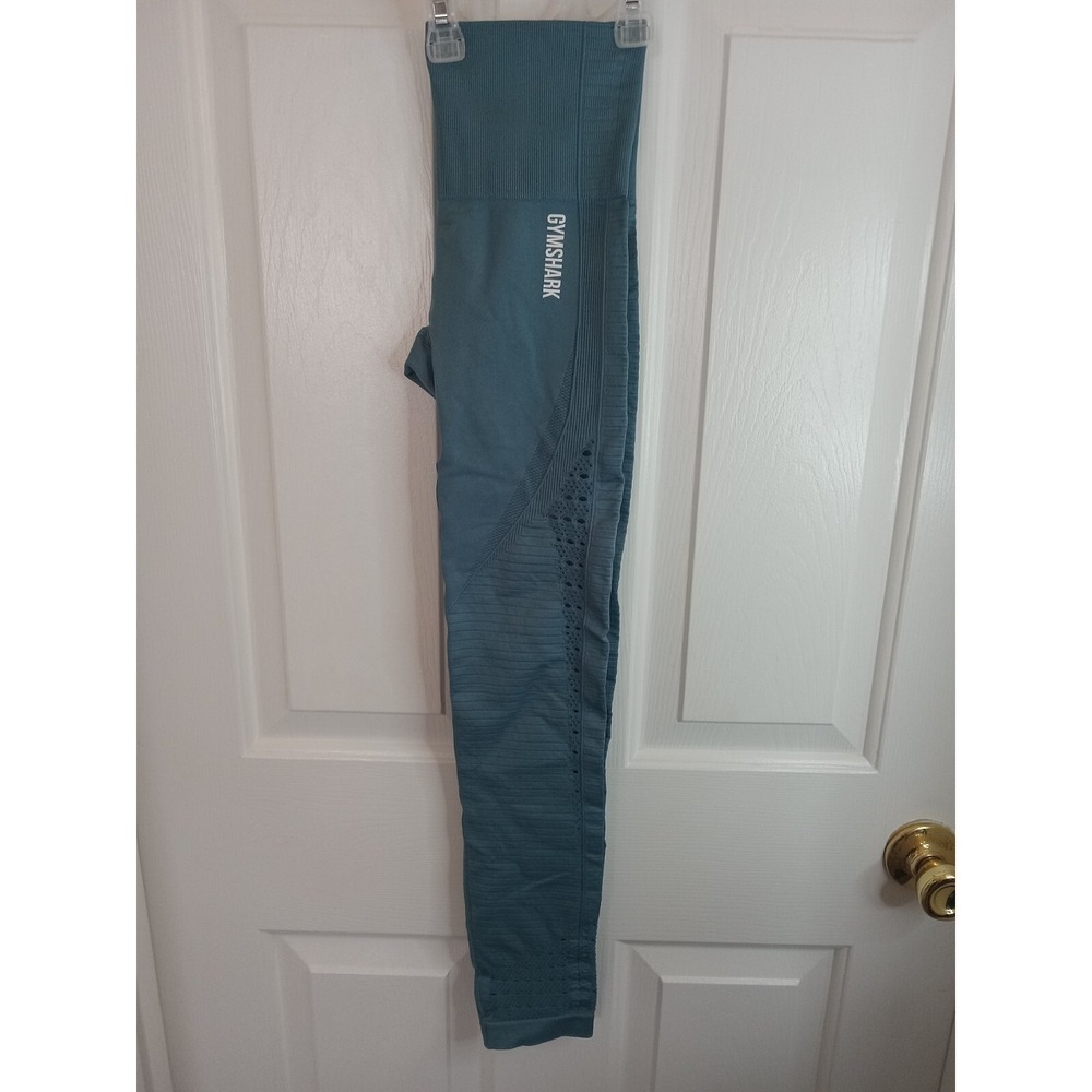 Gymshark Energy Seamless Leggings Blue‎ Size XSmall Activewear Fitness Cutouts - Picture 12 of 16